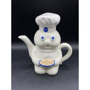 Pillsbury Doughboy Poppin' Fresh Tray Of Cookies Tea Pot 1997 READ